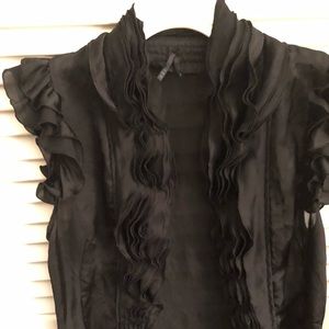 Black satin beautiful blouse - size medium